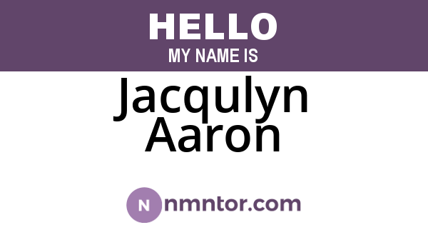 Jacqulyn Aaron