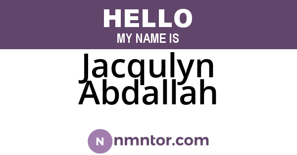 Jacqulyn Abdallah