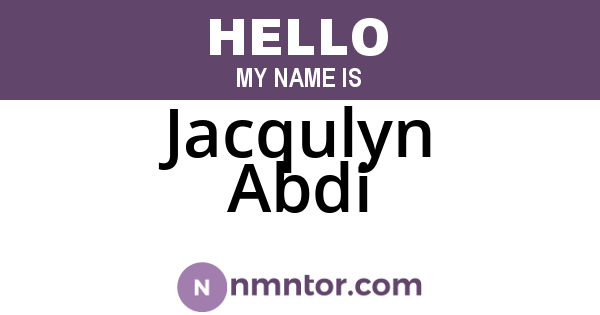 Jacqulyn Abdi