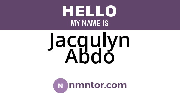 Jacqulyn Abdo