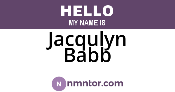 Jacqulyn Babb