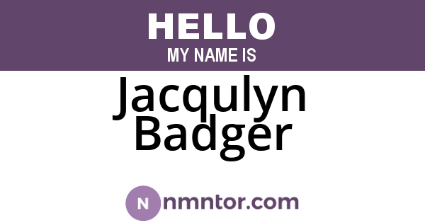 Jacqulyn Badger