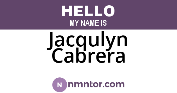 Jacqulyn Cabrera