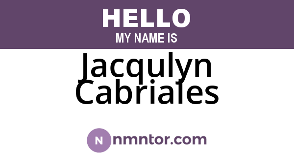 Jacqulyn Cabriales