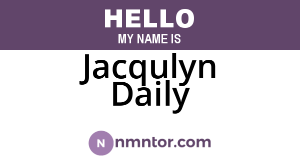Jacqulyn Daily