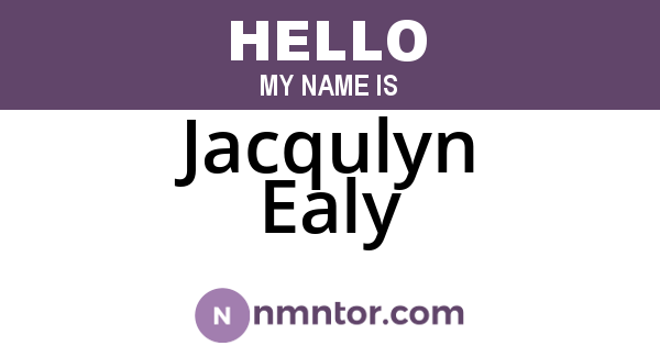 Jacqulyn Ealy