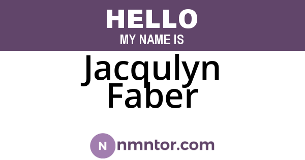 Jacqulyn Faber