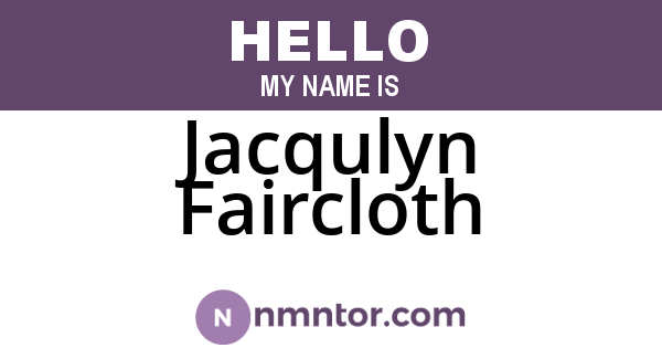 Jacqulyn Faircloth