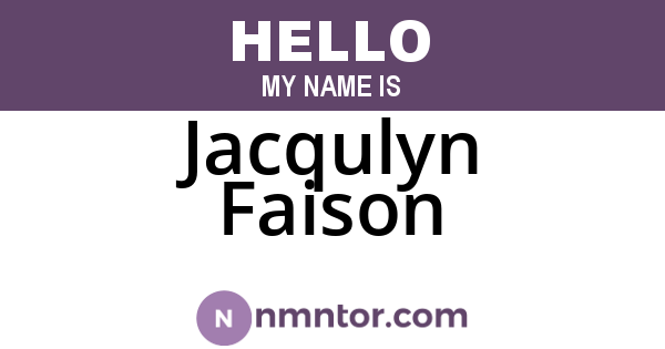 Jacqulyn Faison