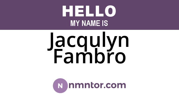 Jacqulyn Fambro