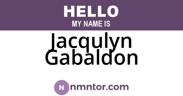 Jacqulyn Gabaldon