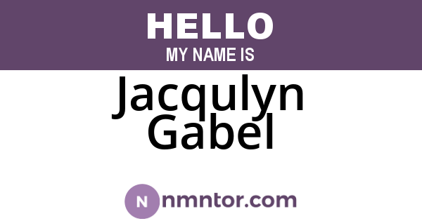 Jacqulyn Gabel