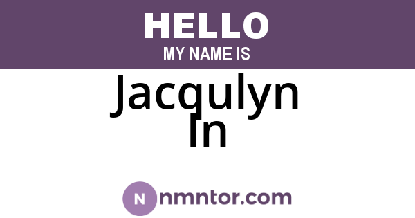 Jacqulyn In