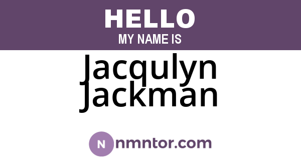 Jacqulyn Jackman