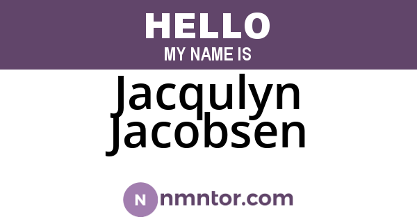 Jacqulyn Jacobsen