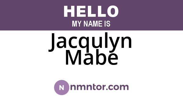 Jacqulyn Mabe