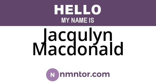 Jacqulyn Macdonald