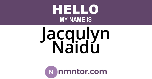 Jacqulyn Naidu