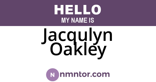 Jacqulyn Oakley
