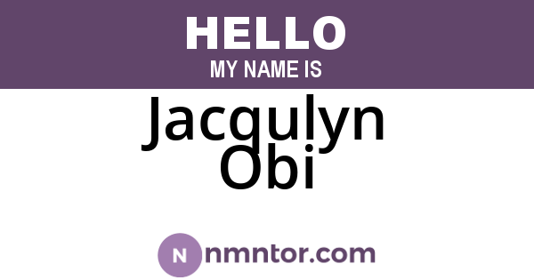 Jacqulyn Obi