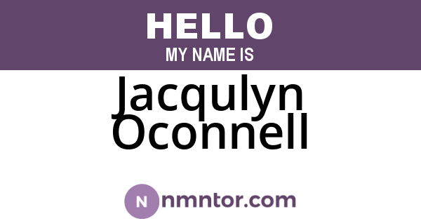 Jacqulyn Oconnell