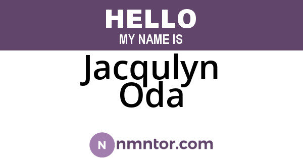 Jacqulyn Oda