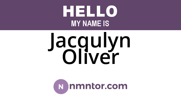 Jacqulyn Oliver