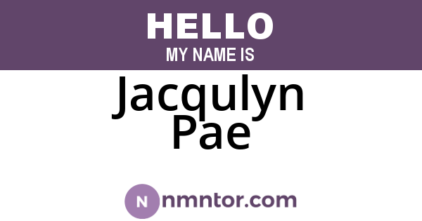 Jacqulyn Pae