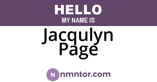 Jacqulyn Page