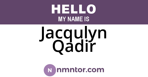 Jacqulyn Qadir