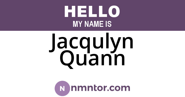 Jacqulyn Quann