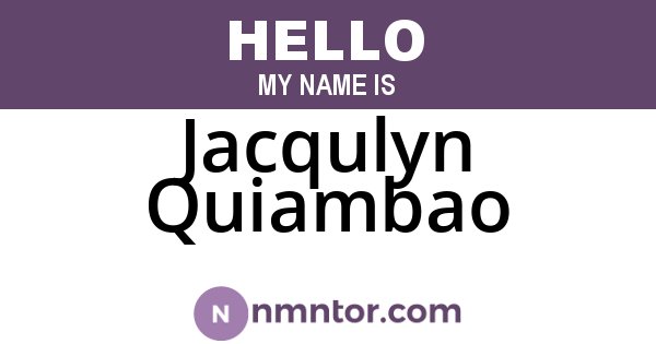 Jacqulyn Quiambao