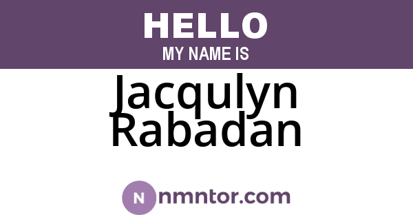 Jacqulyn Rabadan