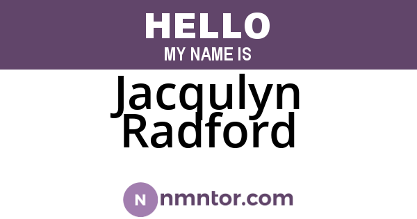 Jacqulyn Radford