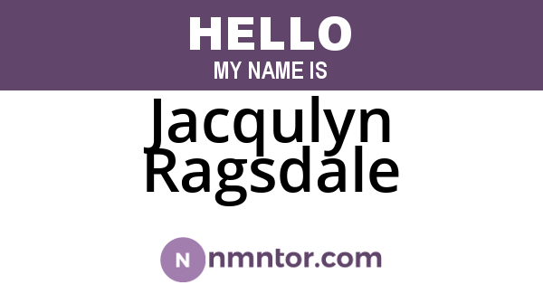 Jacqulyn Ragsdale