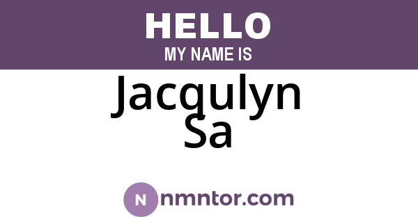 Jacqulyn Sa