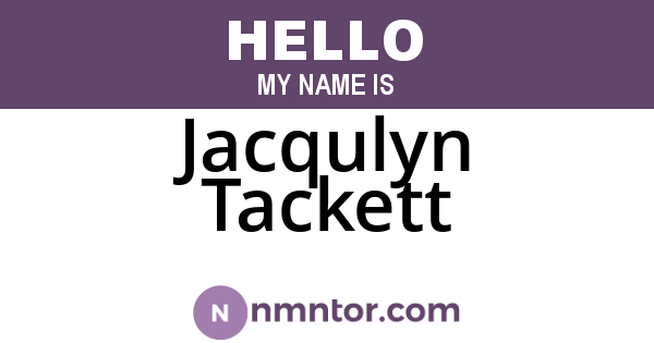 Jacqulyn Tackett