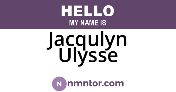 Jacqulyn Ulysse