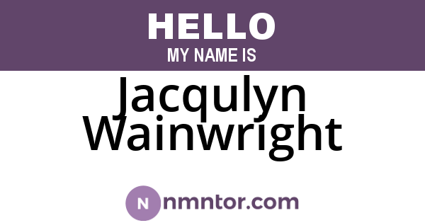 Jacqulyn Wainwright