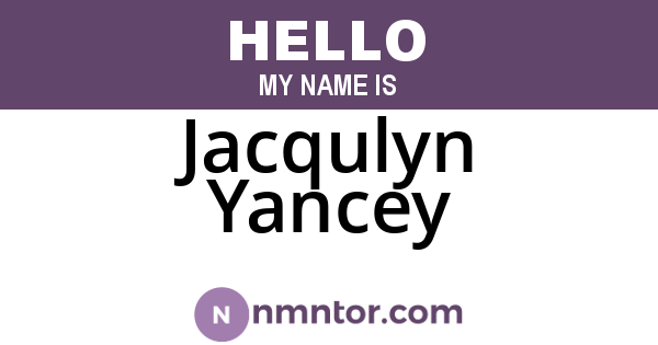 Jacqulyn Yancey