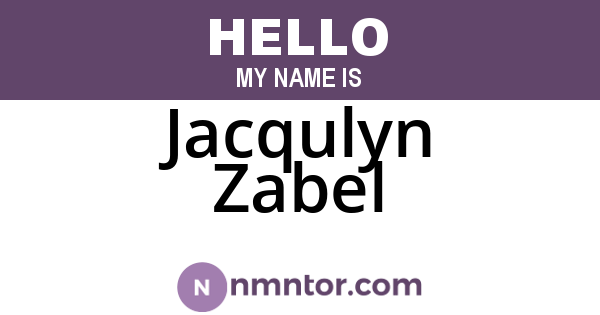 Jacqulyn Zabel
