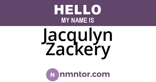 Jacqulyn Zackery
