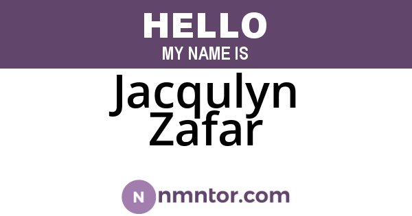 Jacqulyn Zafar