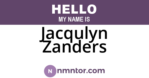 Jacqulyn Zanders