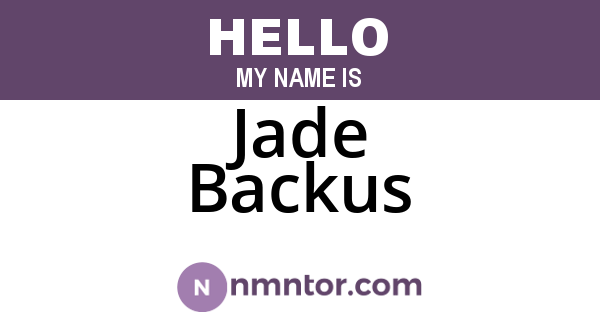 Jade Backus