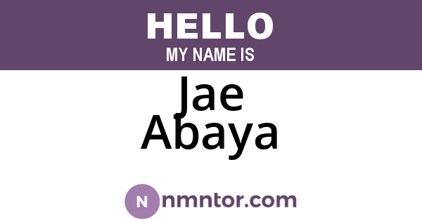 Jae Abaya