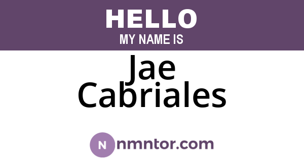 Jae Cabriales