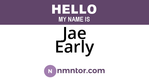 Jae Early