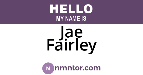 Jae Fairley