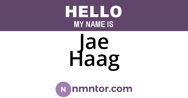 Jae Haag